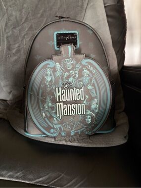 Loungefly Haunted Mansion Glow in the Dark Mini Backpack in Black and Teal